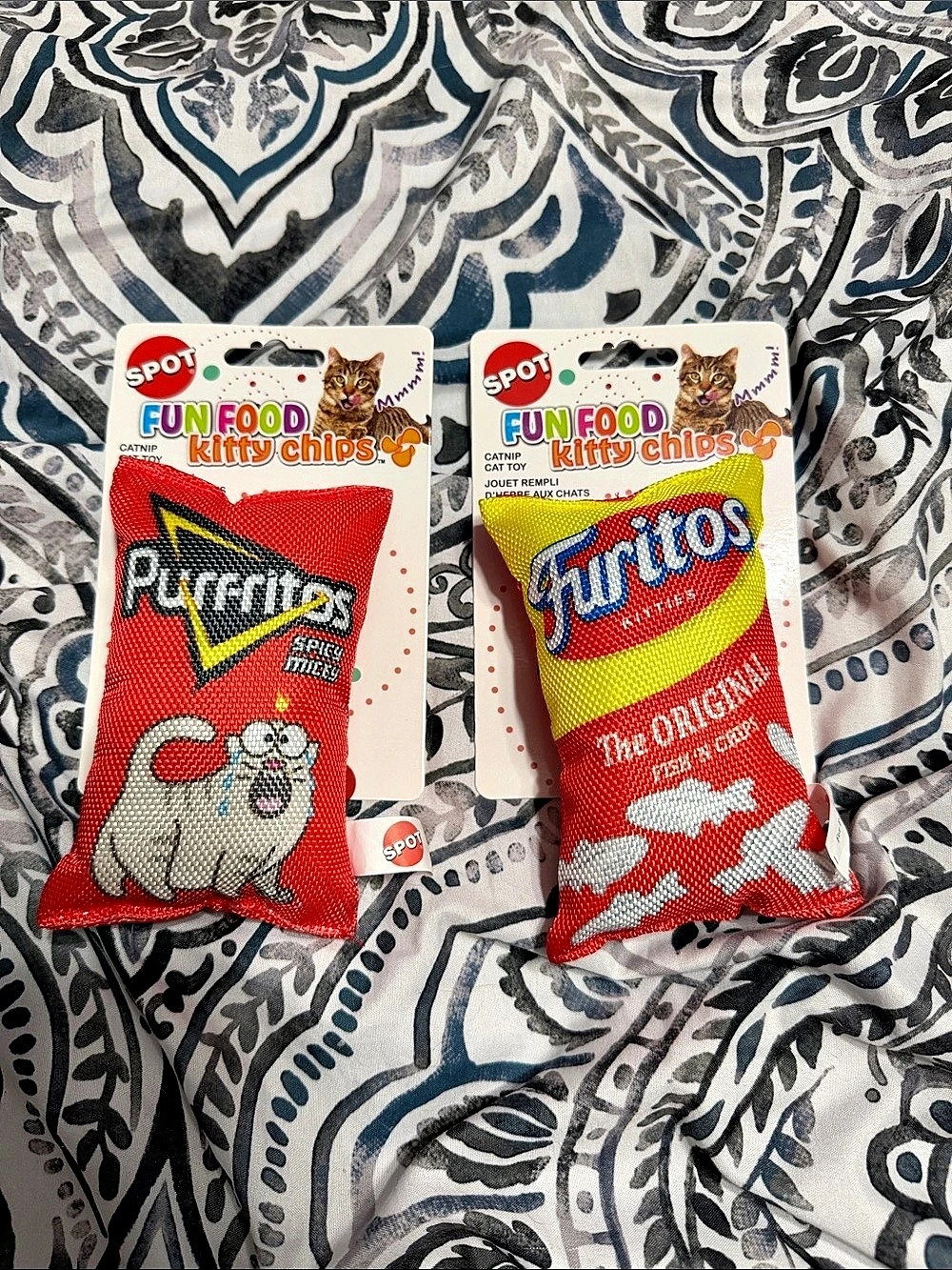 Spot Fun Food Kitty Chips Cat Toy 2-Pack Furitos & Purr-ritos NWT
